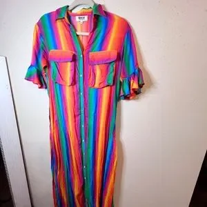 All Things Mochi Dresses All Things Mochi Striped Rainbow